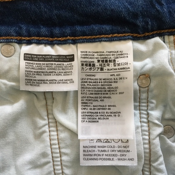 Levis 501 Jeans Shorts Sz 27 Blue Button Fly High Rise Cut Off Raw Hem Mid Wash - Picture 8 of 14